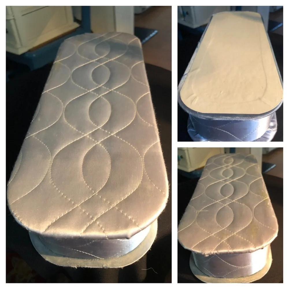 Vintage Quilted Blue Satin Glove Box